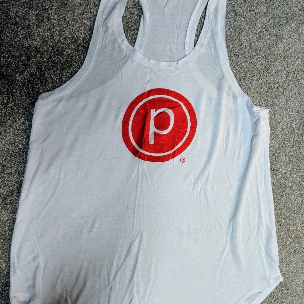 Pure Barre Red Circle P White Tank, M